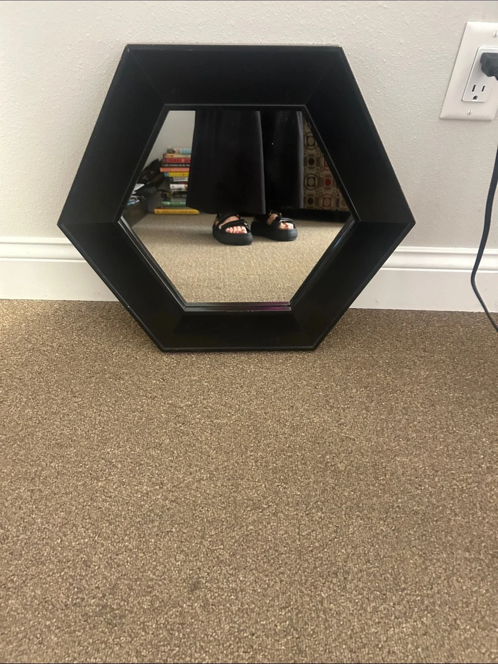Bed Bath & Beyond Black Hexagon Framed Wall Mirror